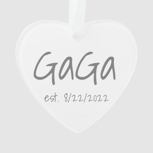 GaGa Vastgestelde datum Gepersonaliseerd Acryl Ornament (achterkant)