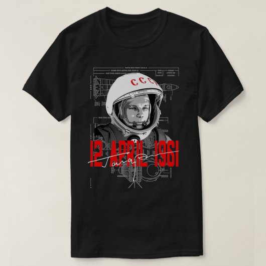 Gagarin Cosmonautics Day 60th Anniversary Space As T-shirt (Design voorkant)