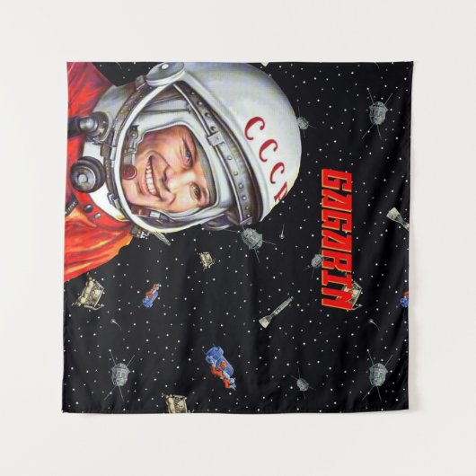 Gagarin — Sovjet-golf, ruimtekunst van Gagarin Wandkleed (Voorkant (horizontaal))