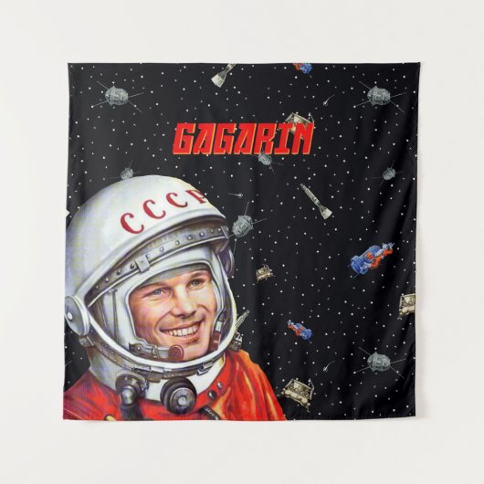 Gagarin — Sovjet-golf, ruimtekunst van Gagarin Wandkleed (Voorkant)