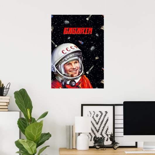 Gagarin space art [Sovjet-golf] — Gagarin Poster (Thuiskantoor)