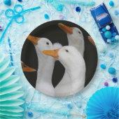 Gagle van Witte Eenden Papieren Bordje (Feest)