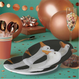 Gagle van Witte Eenden Papieren Bordje