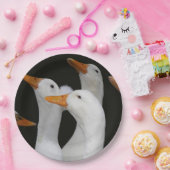 Gagle van Witte Eenden Papieren Bordje (Feest)