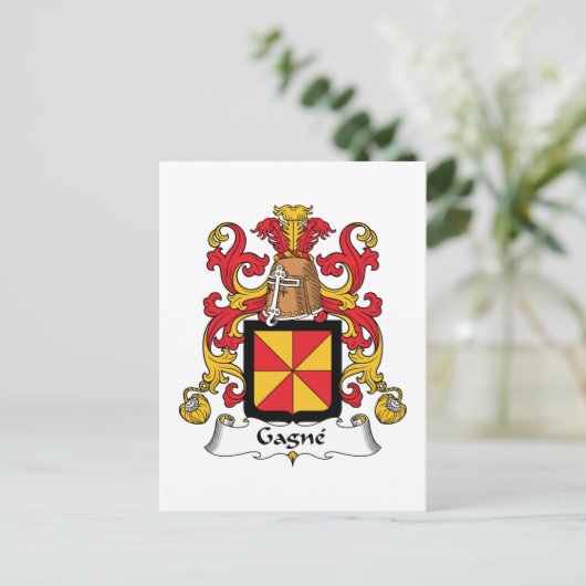 Gagne Family Crest Briefkaart (Staand voorkant)