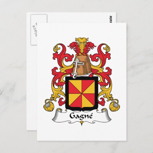 Gagne Family Crest Briefkaart (Voorkant / Achterkant)