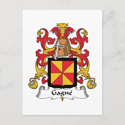 Gagne Family Crest Briefkaart (Voorkant)