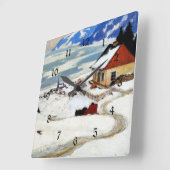 Gagnon - De rode slee Vierkante Klok (Hoek)