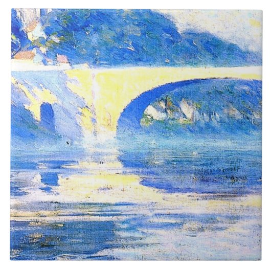 Gagnon - Early Morning Mist, Pont de l'Arche Tegeltje (Voorkant)