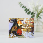 Gagnon - Heating the Oven, Winter Scene Briefkaart (Staand voorkant)