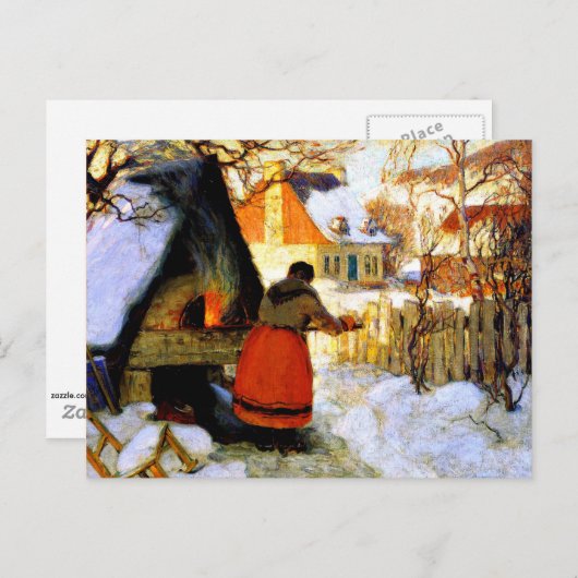 Gagnon - Heating the Oven, Winter Scene Briefkaart (Voorkant / Achterkant)