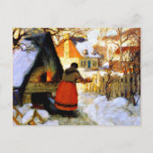 Gagnon - Heating the Oven, Winter Scene Briefkaart (Voorkant)