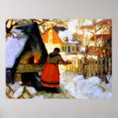 Gagnon - Heating the Oven, Winter Scene Poster (Voorkant)