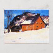 Gagnon - Het Rode Huis, mooie kunst, Briefkaart (Voorkant)