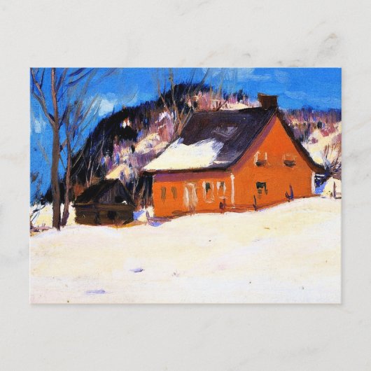 Gagnon - Het Rode Huis, mooie kunst, Briefkaart (Voorkant)