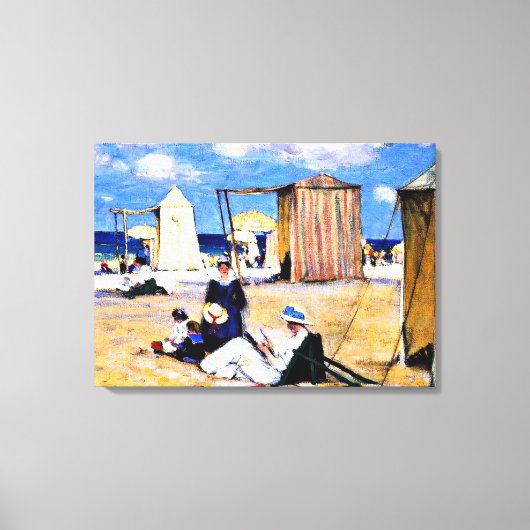 Gagnon - Het strand bij Dinard, fijne kunst Canvas Afdruk (Voorkant)
