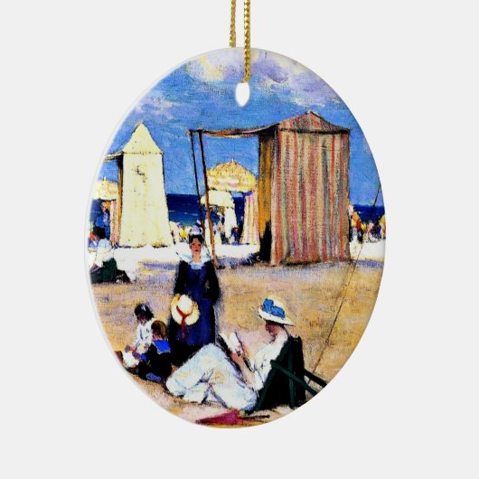 Gagnon - Het strand van Dinard, fijne kunst Keramisch Ornament (Rechts)