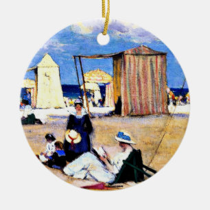 Gagnon - Het strand van Dinard, fijne kunst Keramisch Ornament