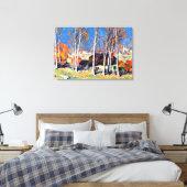 Gagnon - Lonely Village on the Saint Laurence Canvas Afdruk (Insitu (Slaapkamer))