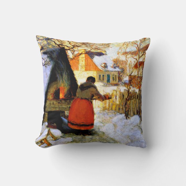 Gagnon - Oven verwarmen, winters landschap Kussen (Voorkant)