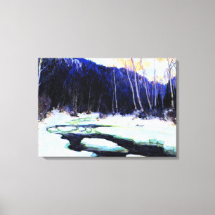 Gagnon - Rivier ontdooit, fijn kunst Canvas Afdruk