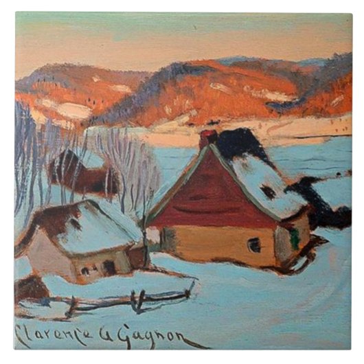 Gagnon - Schemering - Winter in Quebec Tegeltje (Voorkant)