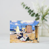 Gagnon - The Beach at Dinard, fine art Briefkaart (Staand voorkant)