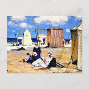 Gagnon - The Beach at Dinard, fine art Briefkaart