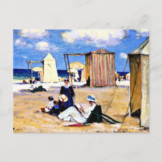 Gagnon - The Beach at Dinard, fine art Briefkaart (Voorkant)