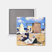 Gagnon - The Beach at Dinard, fine art Magneet (Voorkant / Achterkant)
