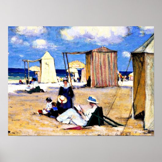 Gagnon - The Beach at Dinard, fine art Poster (Voorkant)