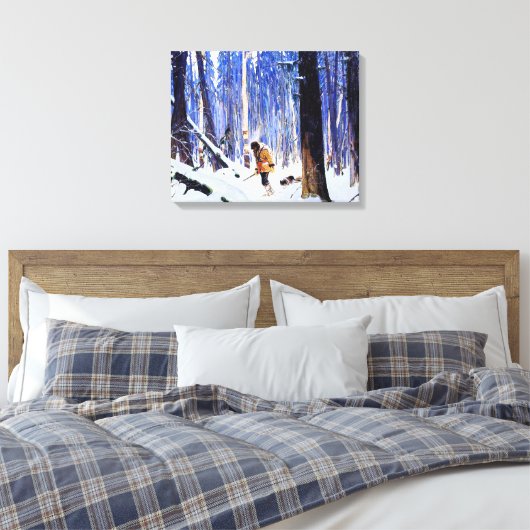 Gagnon - Trapper in de bossen Canvas Afdruk (Insitu (Slaapkamer))