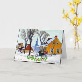 Gagnon -Winterochtend, Baie-Saint Paul, Kerstmis Kaart (Gele Bloem)