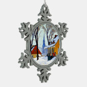 Gagnon - Winterochtend, Baie-Saint Paul Tin Sneeuwvlok Ornament (Links)