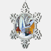 Gagnon - Winterochtend, Baie-Saint Paul Tin Sneeuwvlok Ornament (Rechts)