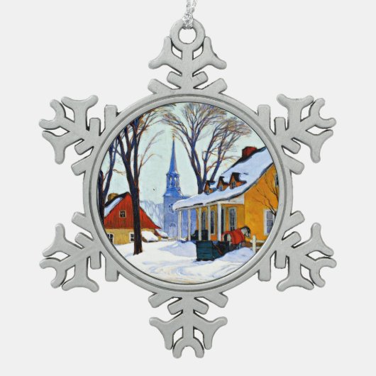 Gagnon - Winterochtend, Baie-Saint Paul Tin Sneeuwvlok Ornament (Voorkant)