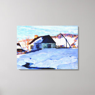 Gagnon - Zonsondergang, Normandië, kunstschilderij Canvas Afdruk