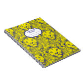 Gahanna Leeuwen Retro Patroon Blauwe Gele Spiraal Notitieboek (Rechterzijde)