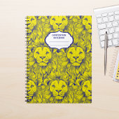 Gahanna Leeuwen Retro Patroon Blauwe Gele Spiraal Notitieboek