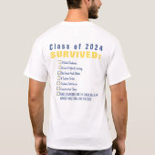 Gahanna Lincoln Klasse van 2025 Ik overleefde het  T-shirt (Achterkant)