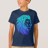 Gahanna Lions Blauwe Gradiënt T-Shirt (Voorkant)