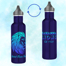 Gahanna Lions Blue Gradient Personalized Waterfles