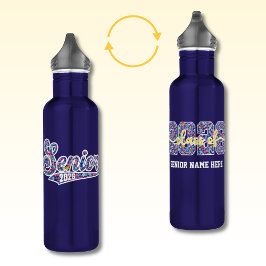 Gahanna Lions Floral Personalized Stainless Waterfles