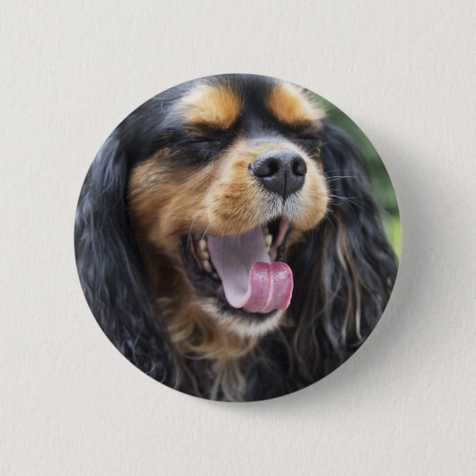 Gähnende Cavalier King Charles Spaniel Ronde Button 5,7 Cm (Voorkant)