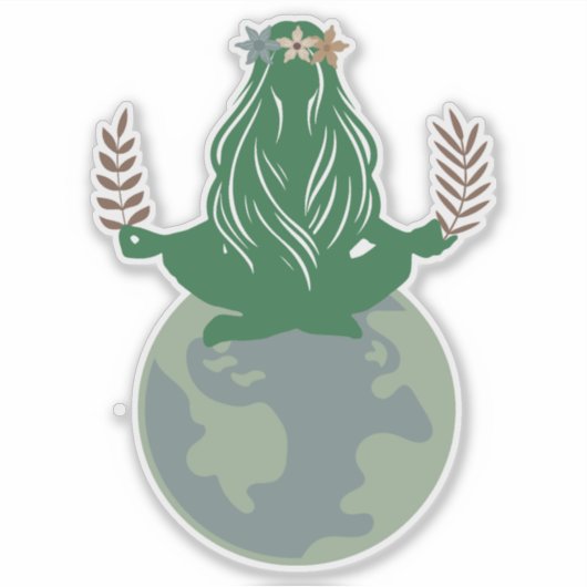 Gaia Aarde Godin, Moeder Aarde, Planeet Aarde Sticker (Voorkant)
