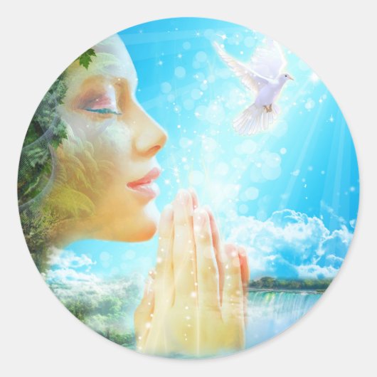 Gaia - de geest van de levende aarde ronde sticker (Voorkant)