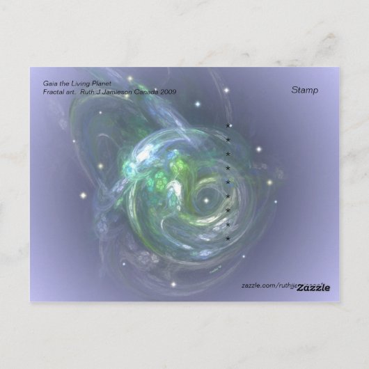 GAIA DE LEVENDE PLANET BRIEFKAART (Achterkant)