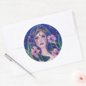 Gaia godin met koetsvogels van Renee Lavoie Ronde Sticker (Envelop)