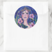 Gaia godin met koetsvogels van Renee Lavoie Ronde Sticker (Tas)