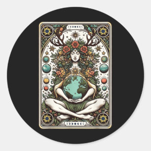 Gaia Griekse Godin heidense Moeder Aarde Natuur Ta Ronde Sticker